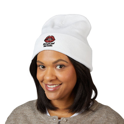 Embroidered 'Good Girls Read Bad Books' Cuffed Beanie