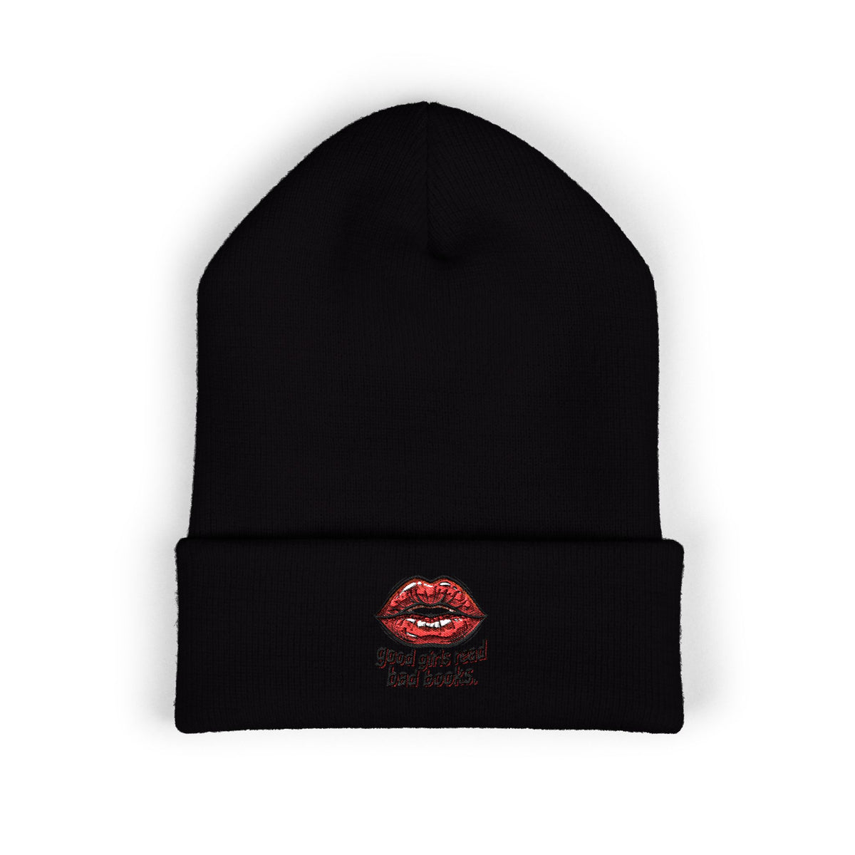 Embroidered 'Good Girls Read Bad Books' Cuffed Beanie