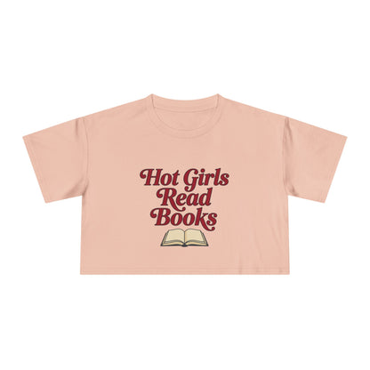 Hot Girls Read Books Crop Tee — Booklover Graphic Shirt
