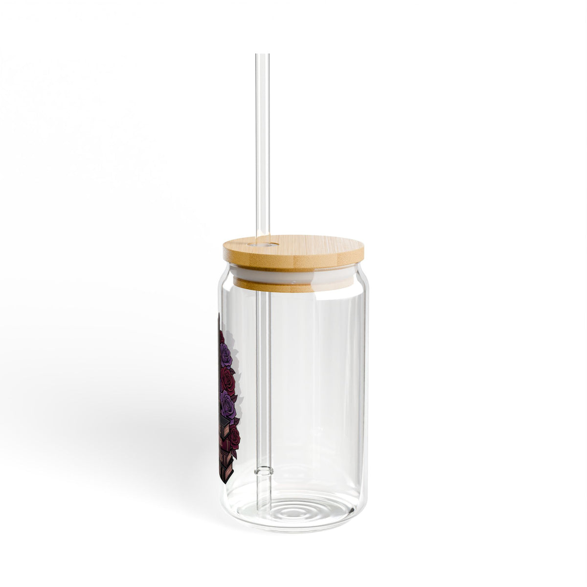 Book Stack and Black Cat Dark Romance Glass Tumbler