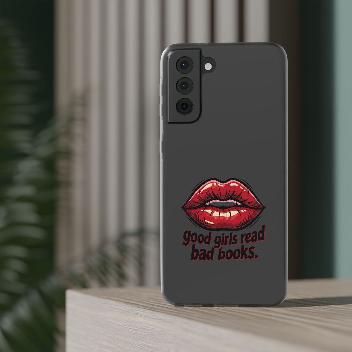 Phone Case — 'Good Girls Read Bad Books' Red Lips Slim Flexi Case