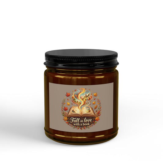 Fall in Love with a Book Soy Candle — Amber Jar Scented Candle (4oz & 9oz)