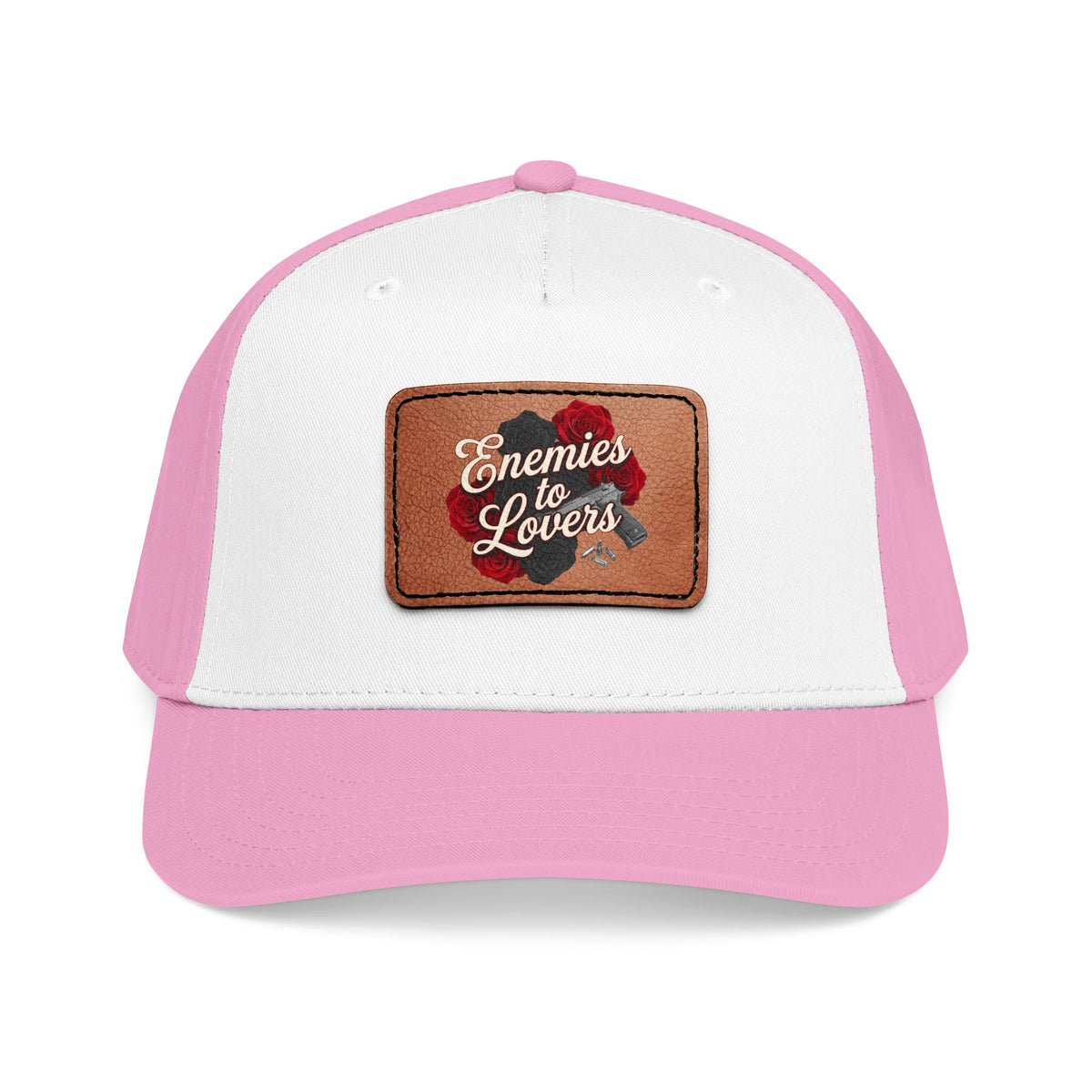 Enemies to Lovers Leather Patch Baseball Cap — Romantic Novelty Trucker Hat