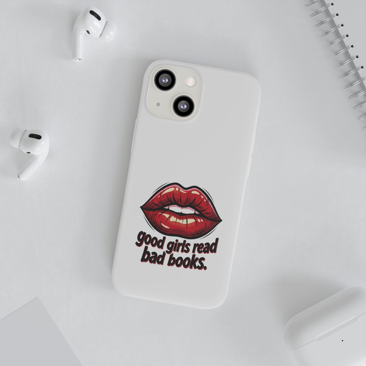 Phone Case — 'Good Girls Read Bad Books' Red Lips Slim Flexi Case