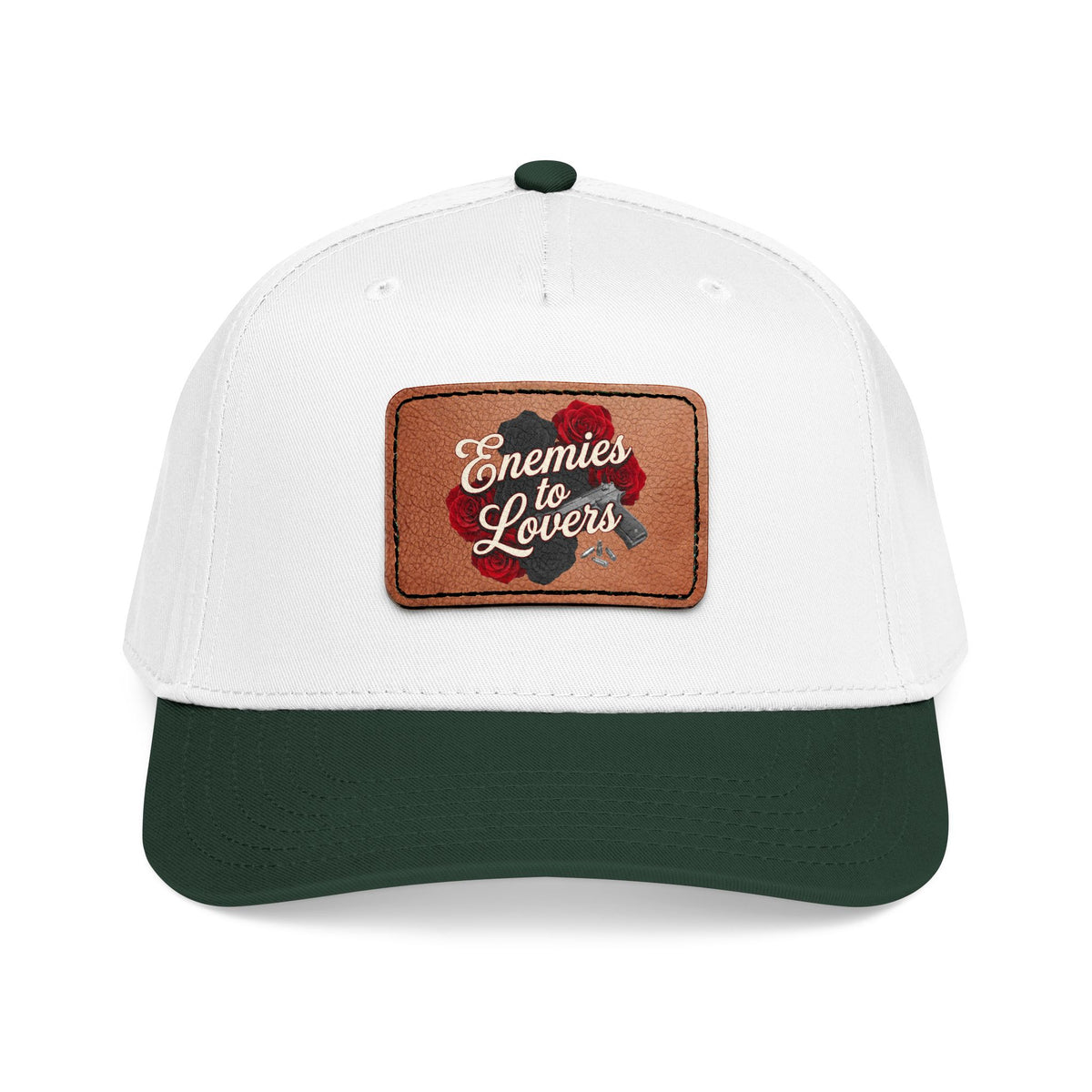 Enemies to Lovers Leather Patch Baseball Cap — Romantic Novelty Trucker Hat