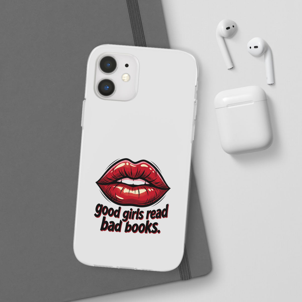 Phone Case — 'Good Girls Read Bad Books' Red Lips Slim Flexi Case