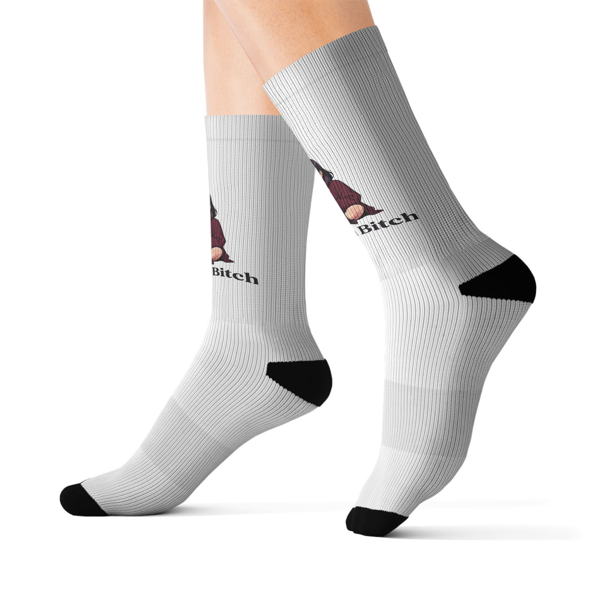 Graphic Socks — 'Boo'tiful Bitch' Sublimated Crew Socks