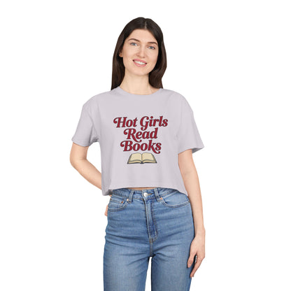 Hot Girls Read Books Crop Tee — Booklover Graphic Shirt