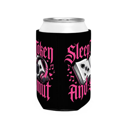Can Cooler — "Sleep, Token, And Smut" Pink Gothic Book & Headphones Design