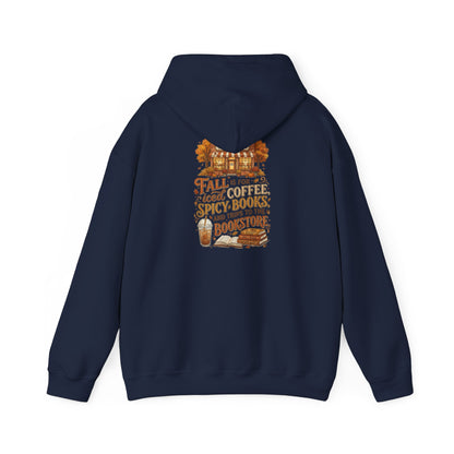 Fall Vibes Hoodie — 'Fall is for Cozy Coffee, Spicy Boots & Trips to the Bookstore' Pullover