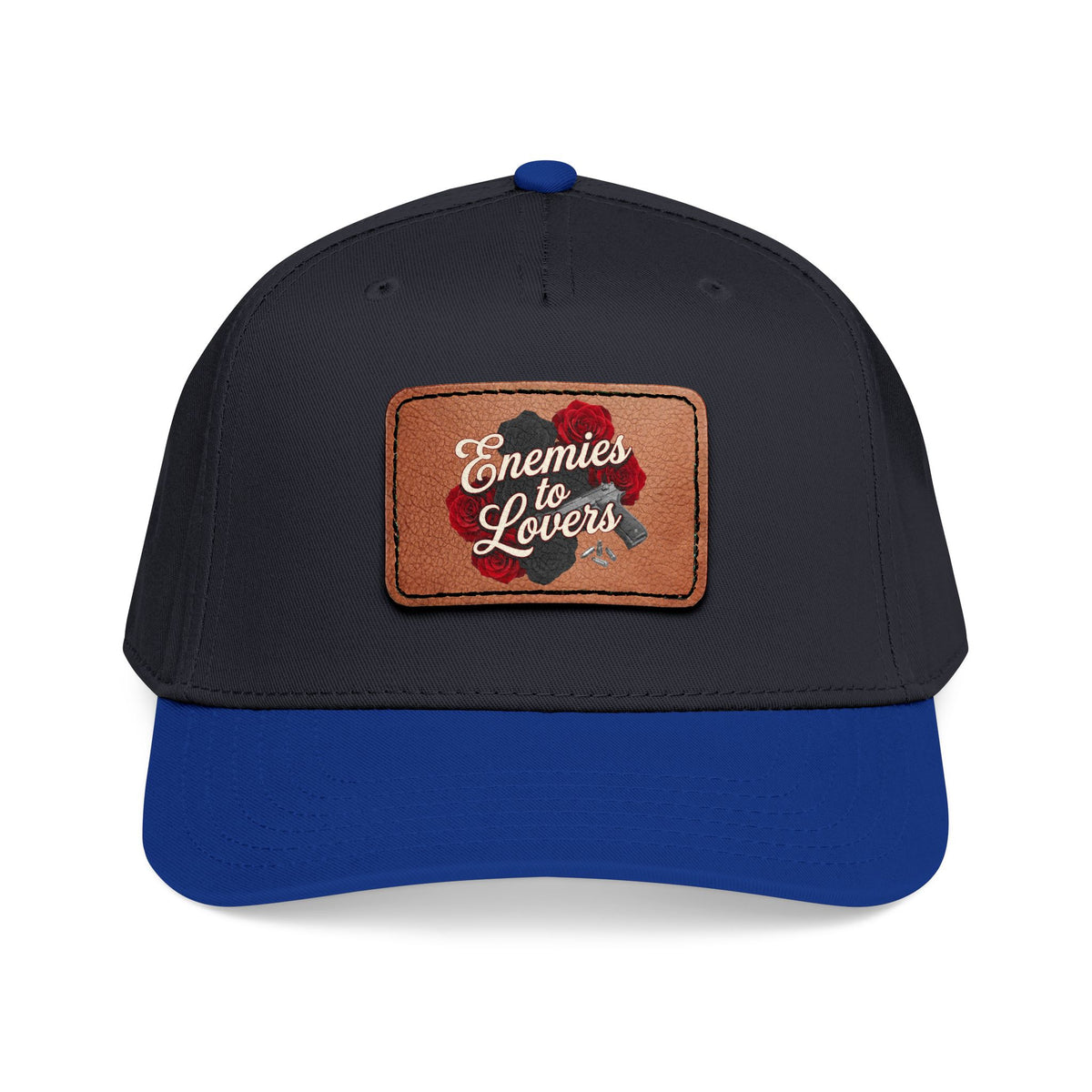 Enemies to Lovers Leather Patch Baseball Cap — Romantic Novelty Trucker Hat