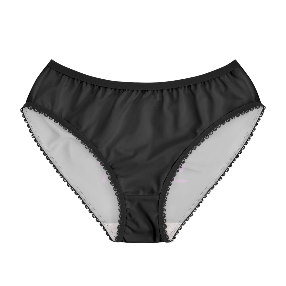 Women’s Briefs — “Slut for Smut” Neon Text Lace-Trim Underwear