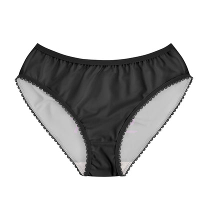Women’s Briefs — “Slut for Smut” Neon Text Lace-Trim Underwear