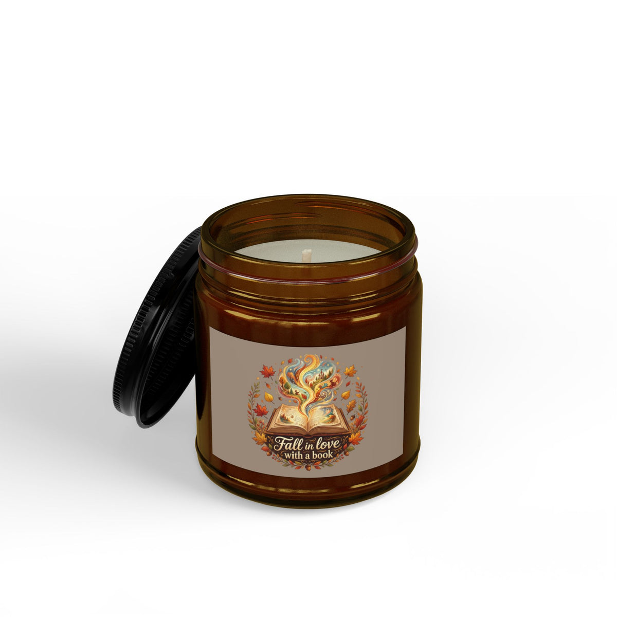Fall in Love with a Book Soy Candle — Amber Jar Scented Candle (4oz & 9oz)