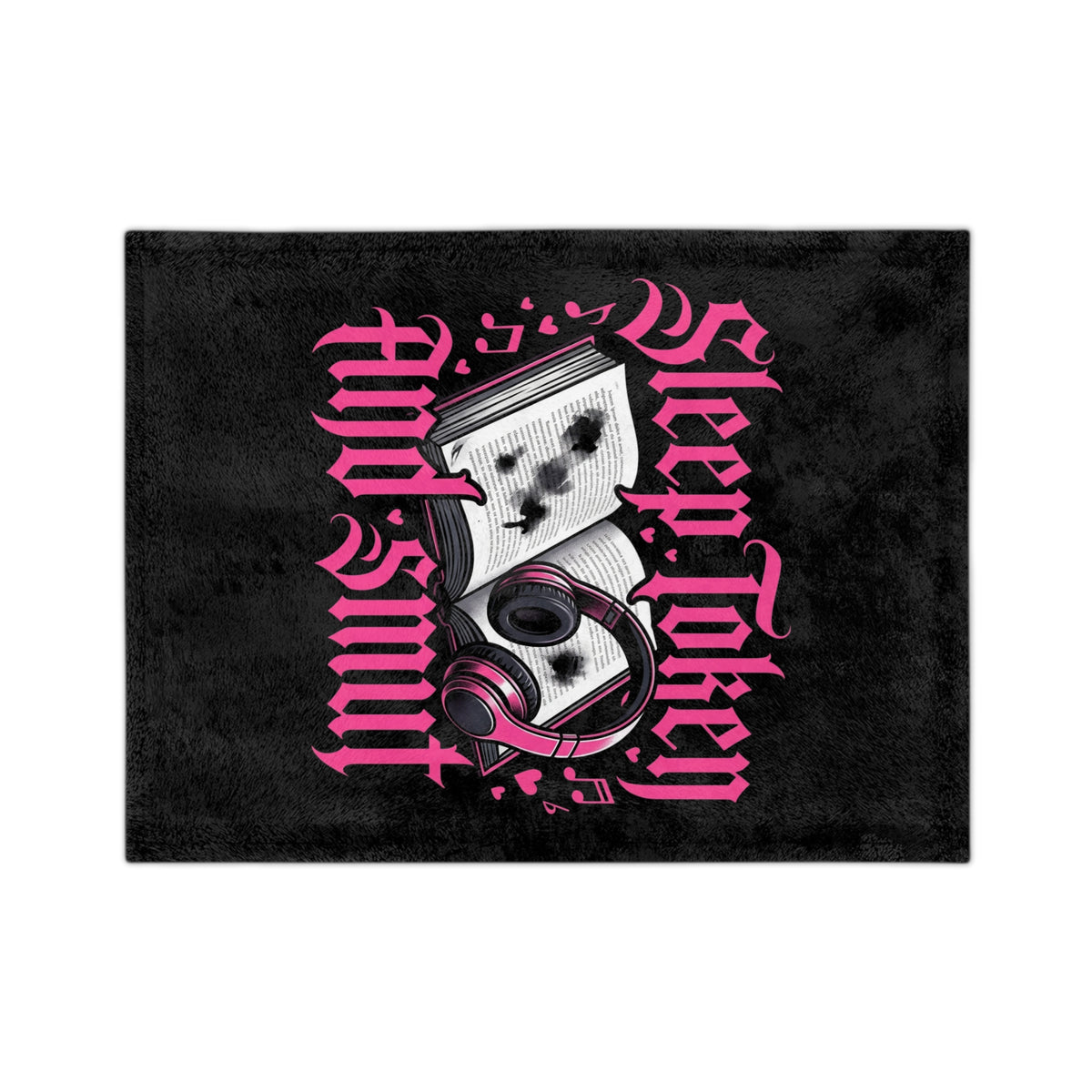 Sleep, Token, and Smut Microfiber Blanket — Cozy Book & Headphone Graphic Throw
