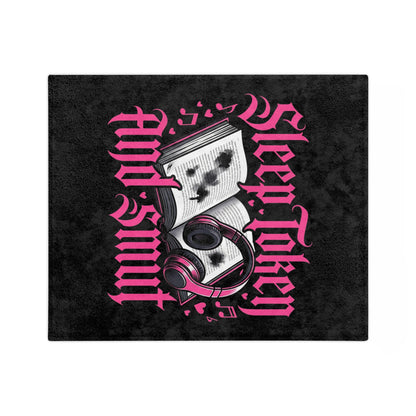 Sleep, Token, and Smut Microfiber Blanket — Cozy Book & Headphone Graphic Throw