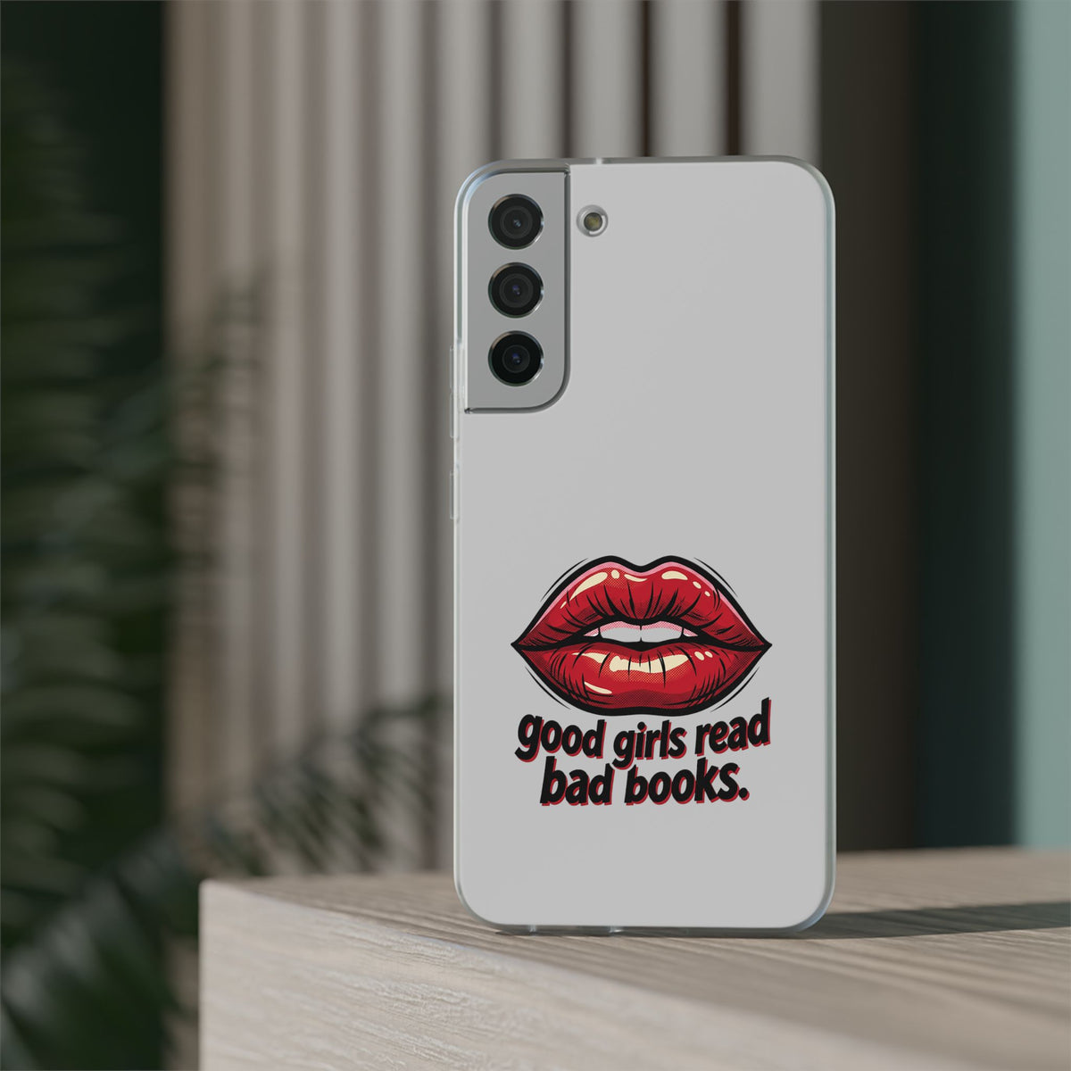 Phone Case — 'Good Girls Read Bad Books' Red Lips Slim Flexi Case