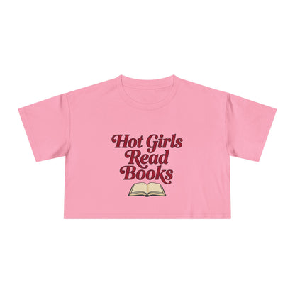 Hot Girls Read Books Crop Tee — Booklover Graphic Shirt