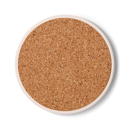 Ceramic Coaster — "Spooky Books, Iced Coffee, and Fall Nights" Cute Ghost Fall Drink Coaster