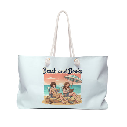 Beach and Books Weekender Bag — Tote for Beach Lovers & Avid Readers