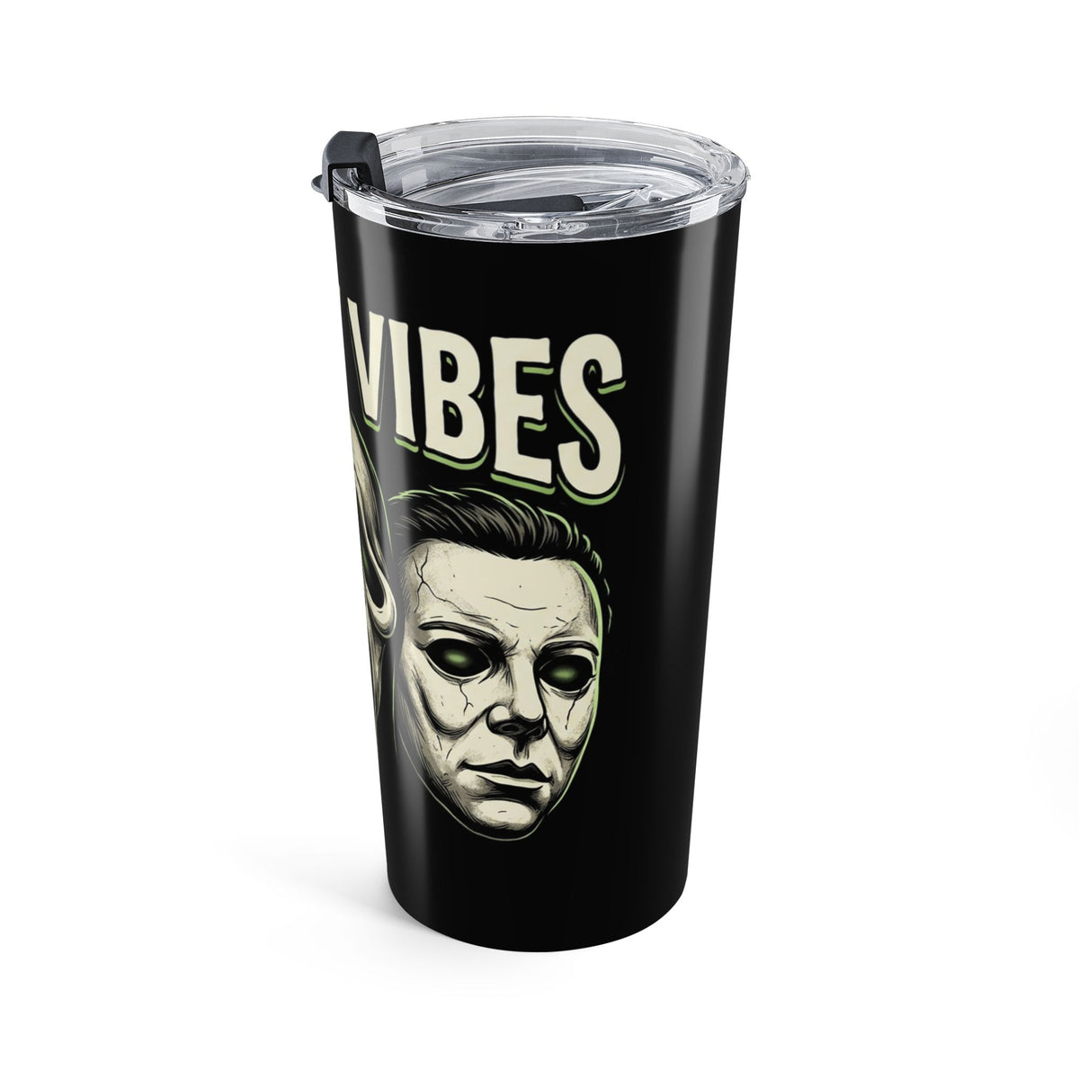 20oz Tumbler — "Spooky Vibes" Ghost Mask Halloween Travel Cup