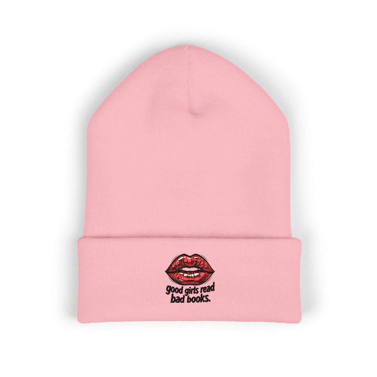 Embroidered 'Good Girls Read Bad Books' Cuffed Beanie