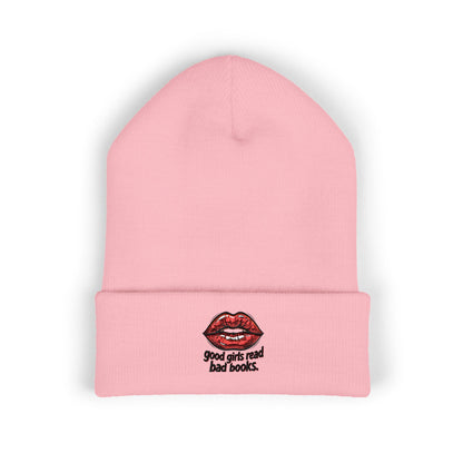 Embroidered 'Good Girls Read Bad Books' Cuffed Beanie