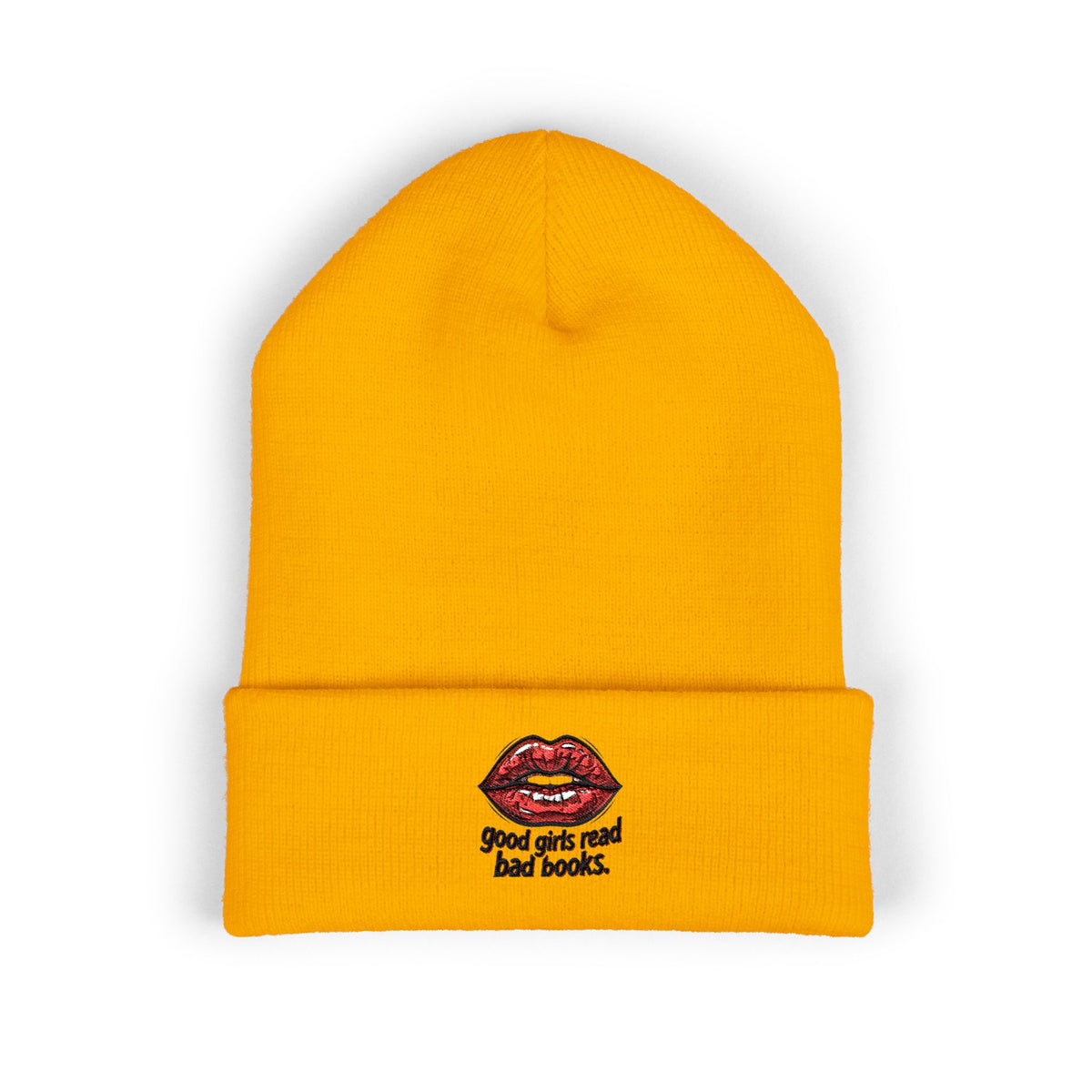 Embroidered 'Good Girls Read Bad Books' Cuffed Beanie