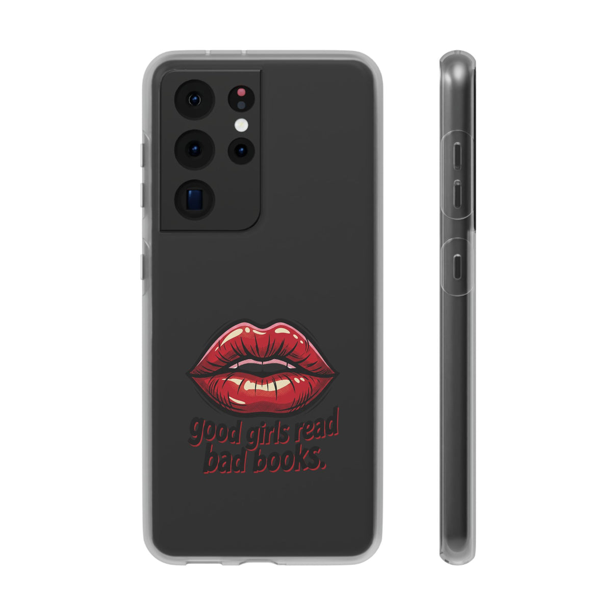 Phone Case — 'Good Girls Read Bad Books' Red Lips Slim Flexi Case