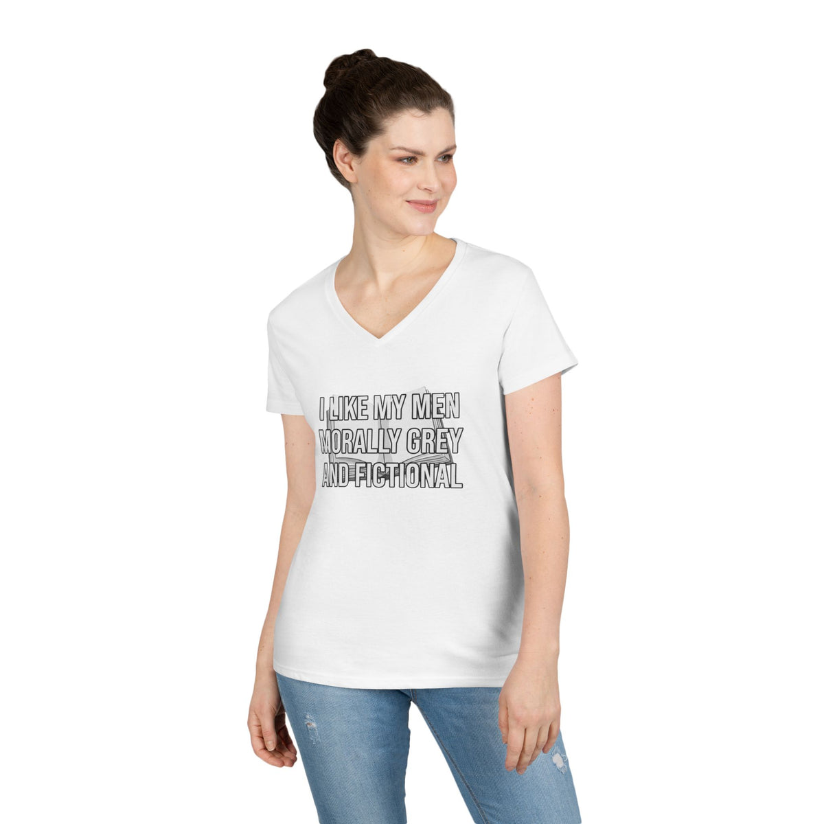 Morally Grey V-Neck Tee