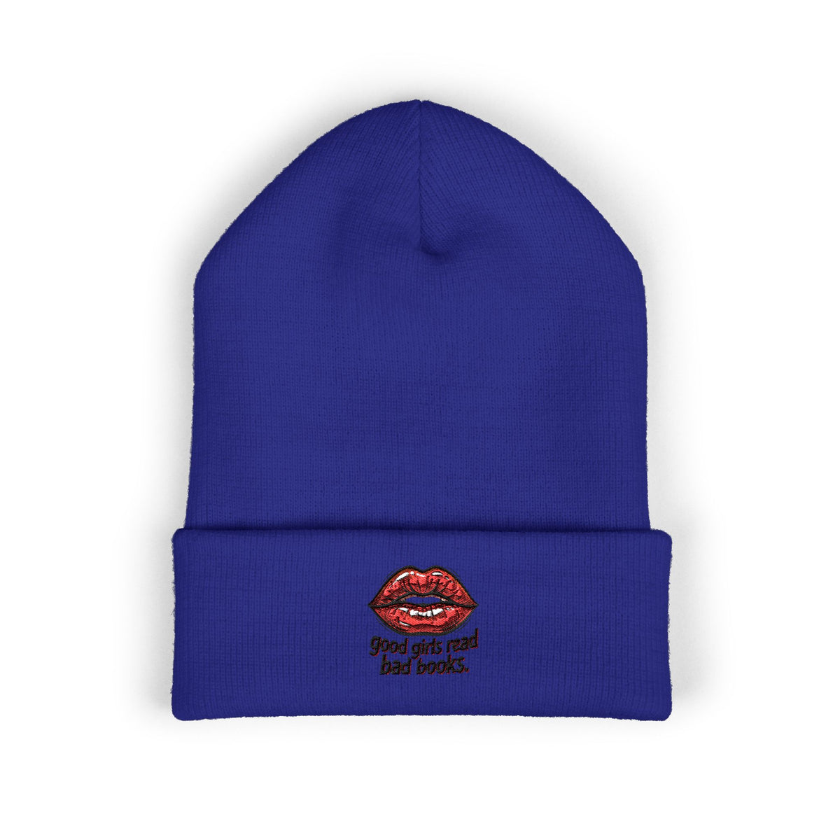 Embroidered 'Good Girls Read Bad Books' Cuffed Beanie