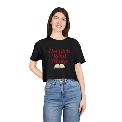 Hot Girls Read Books Crop Tee — Booklover Graphic Shirt