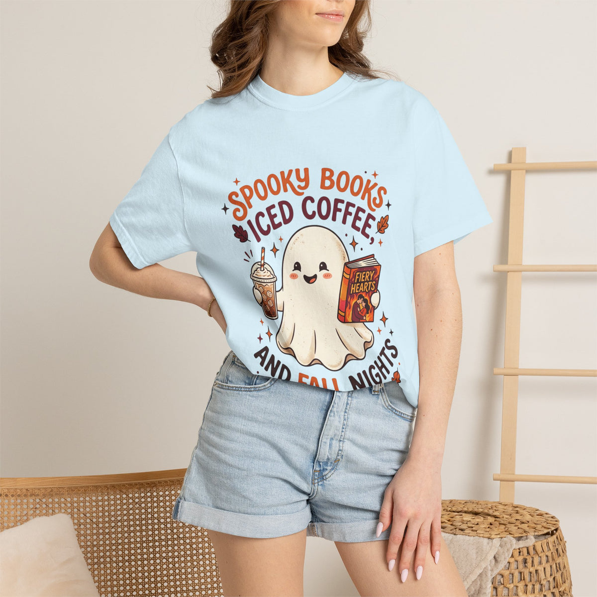 Spooky Books, Iced Coffee and Fall Nights T-Shirt