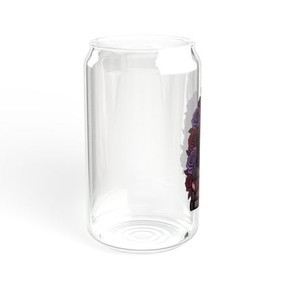 Book Stack and Black Cat Dark Romance Glass Tumbler