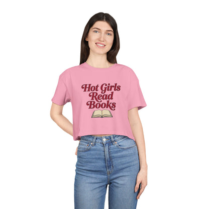 Hot Girls Read Books Crop Tee — Booklover Graphic Shirt
