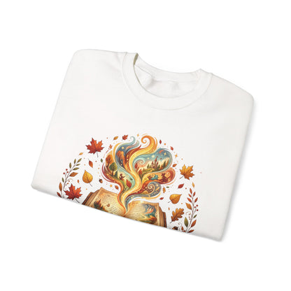 Sweatshirt — "Fall in Love with a Book" Cozy Reader Crewneck