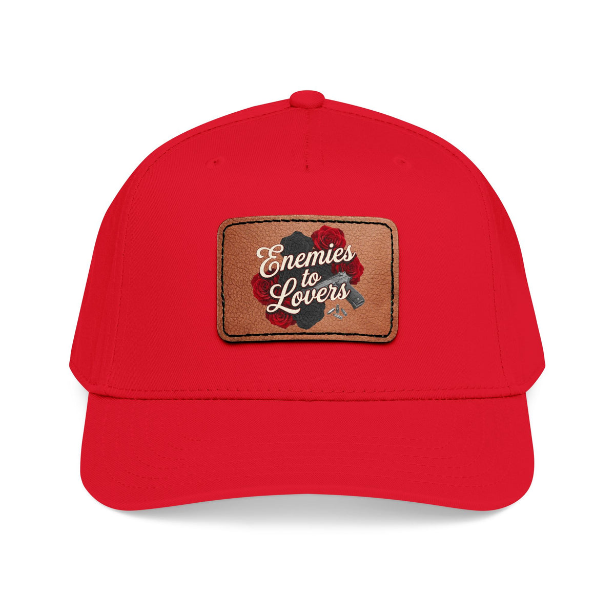 Enemies to Lovers Leather Patch Baseball Cap — Romantic Novelty Trucker Hat