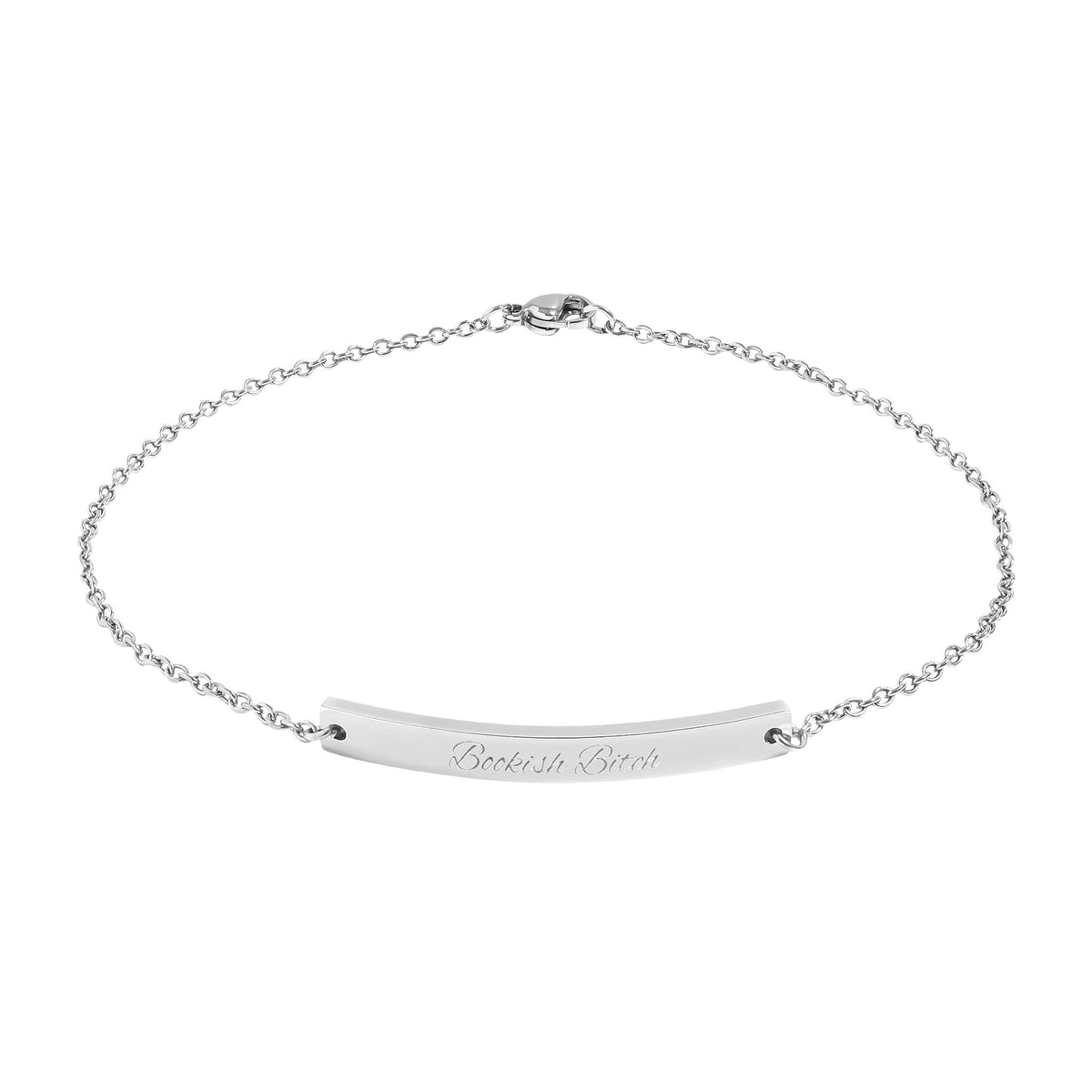 Engravable Curved Bar Anklet — Personalized Minimalist Anklet (Rose Gold or Black)
