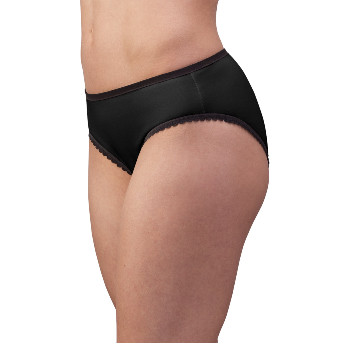 Women’s Briefs — “Slut for Smut” Neon Text Lace-Trim Underwear
