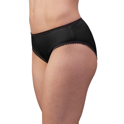 Women’s Briefs — “Slut for Smut” Neon Text Lace-Trim Underwear