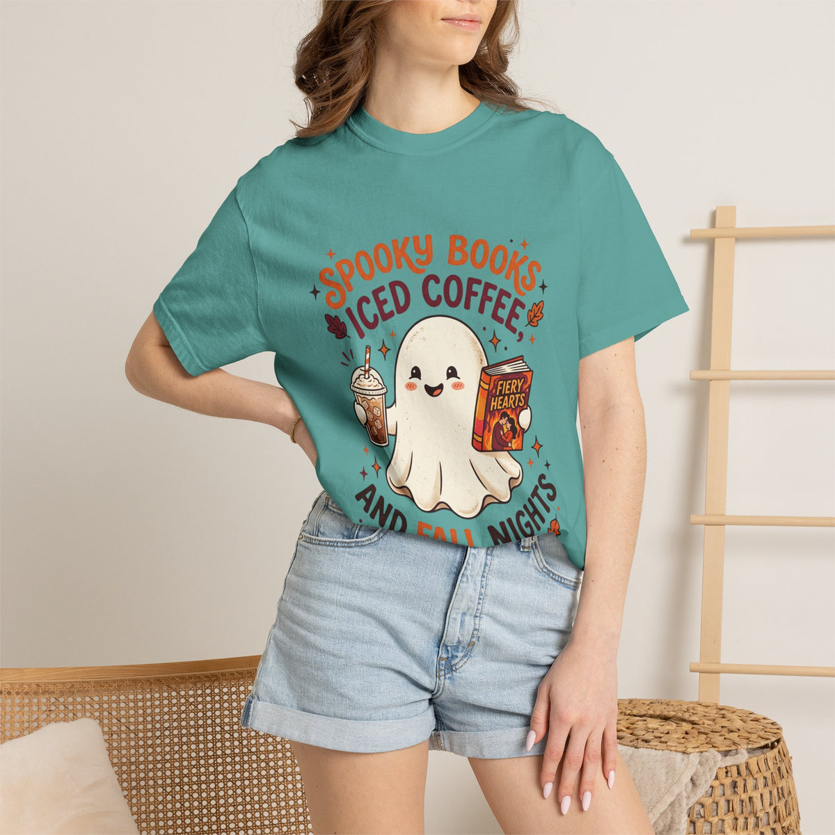 Spooky Books, Iced Coffee and Fall Nights T-Shirt