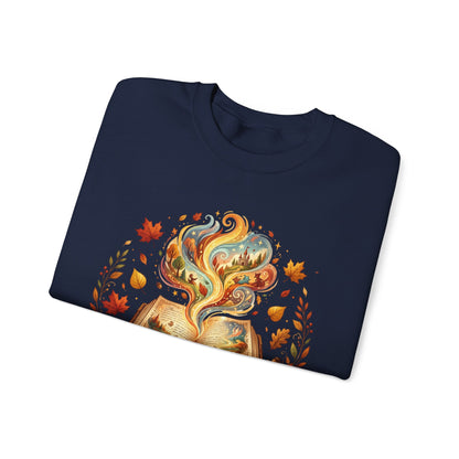 Sweatshirt — "Fall in Love with a Book" Cozy Reader Crewneck