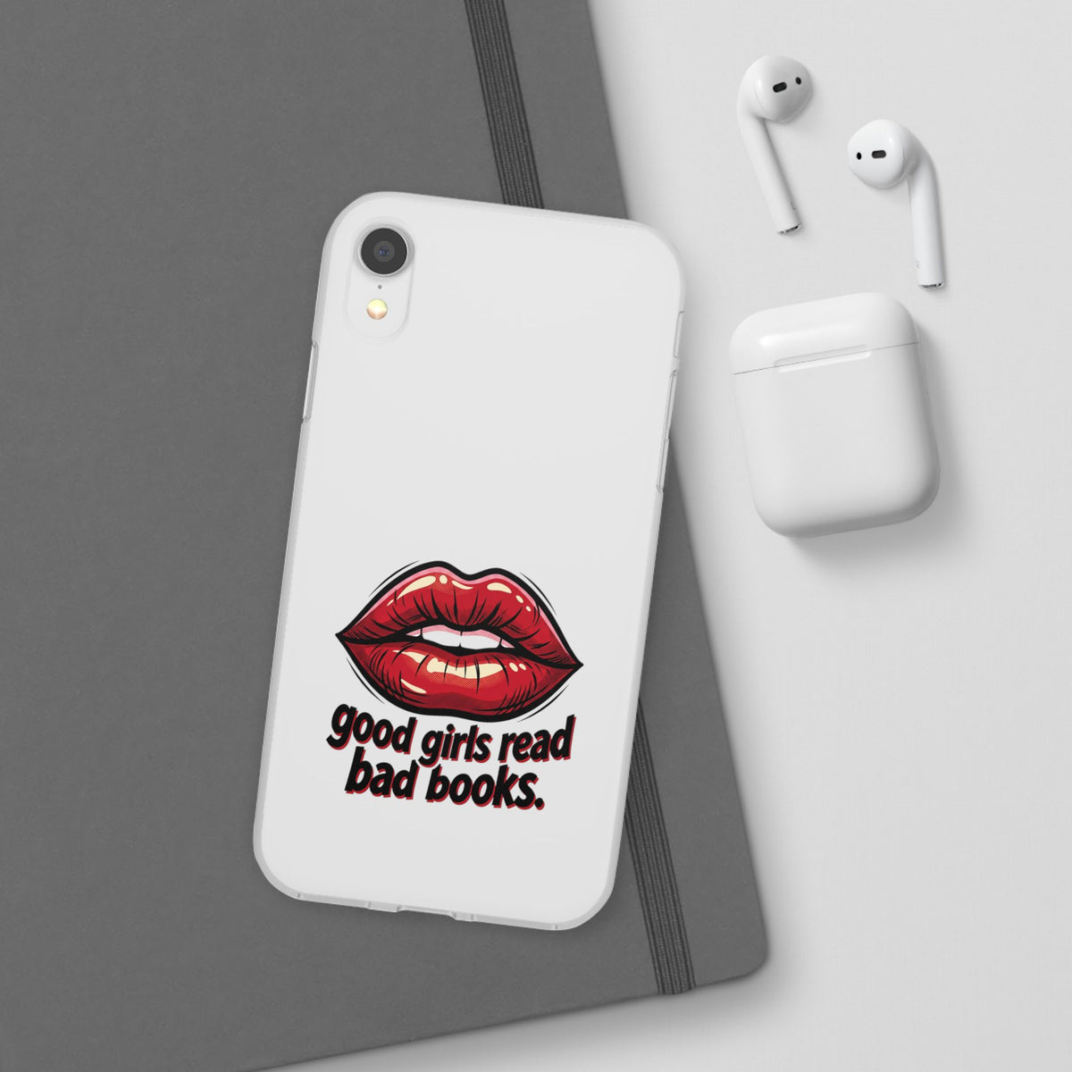 Phone Case — 'Good Girls Read Bad Books' Red Lips Slim Flexi Case
