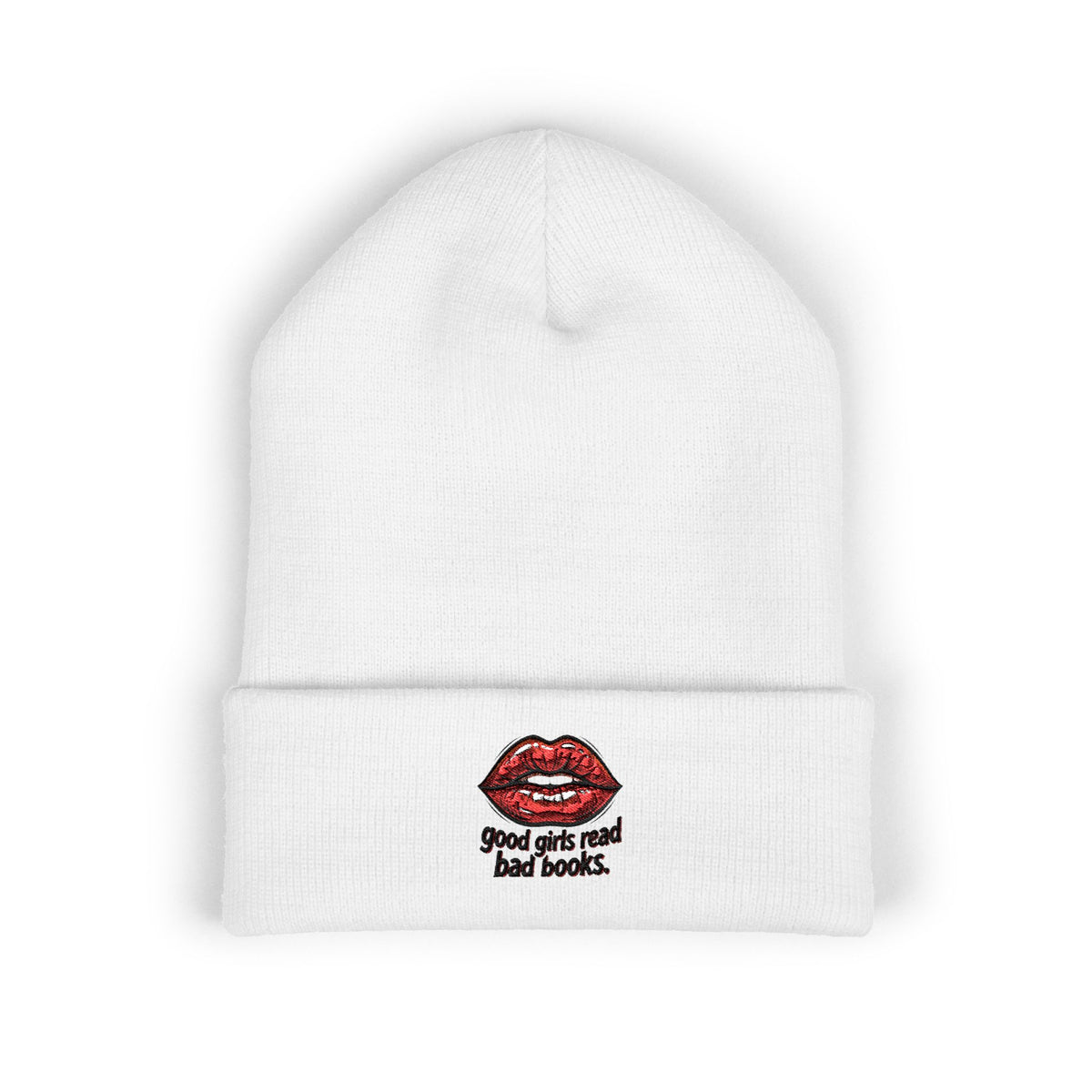 Embroidered 'Good Girls Read Bad Books' Cuffed Beanie
