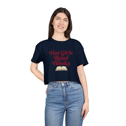 Hot Girls Read Books Crop Tee — Booklover Graphic Shirt
