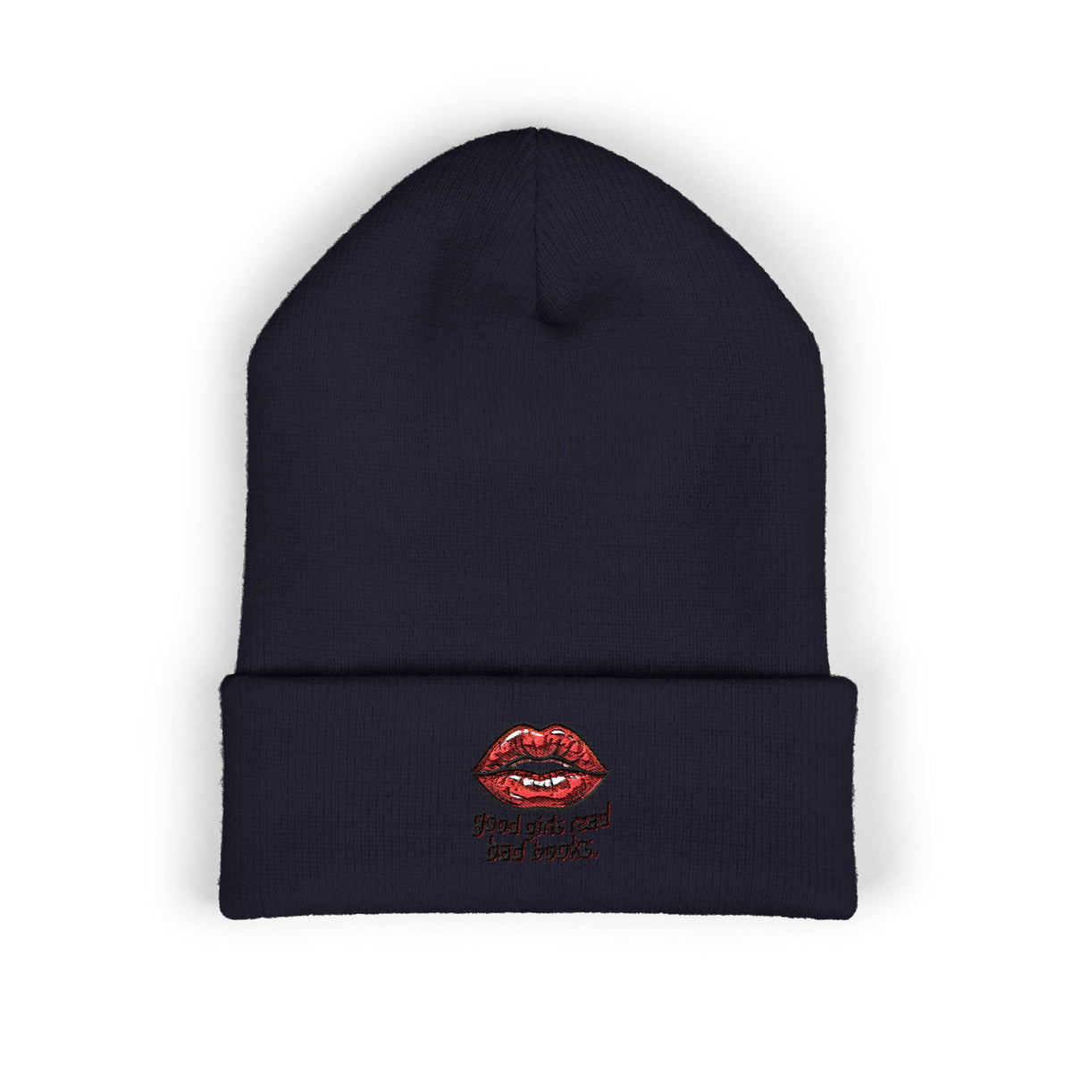 Embroidered 'Good Girls Read Bad Books' Cuffed Beanie