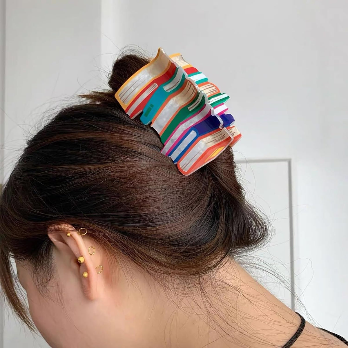 Doneace Book Hair Claw Clips Back To School Hair Clips for Thin Hair Funny Teacher Hair Jaw Barrettes Cute Hair Accessories for Women Book Lovers Teachers Appreaction Present