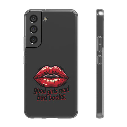 Phone Case — 'Good Girls Read Bad Books' Red Lips Slim Flexi Case