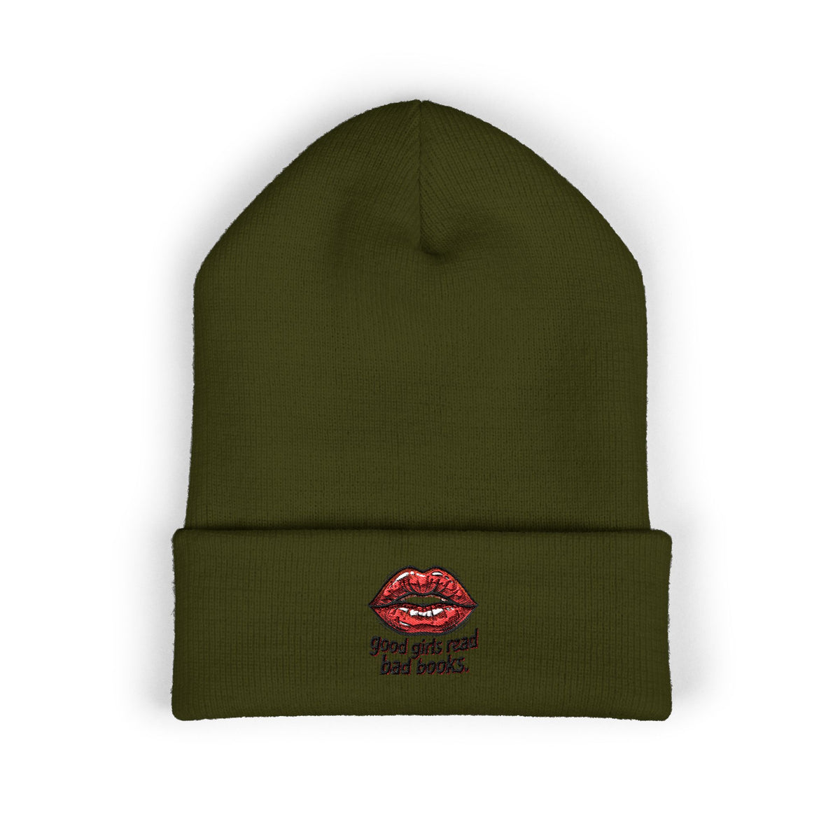 Embroidered 'Good Girls Read Bad Books' Cuffed Beanie