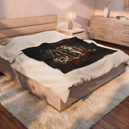 Dark Romance Book Stack Velveteen Plush Blanket